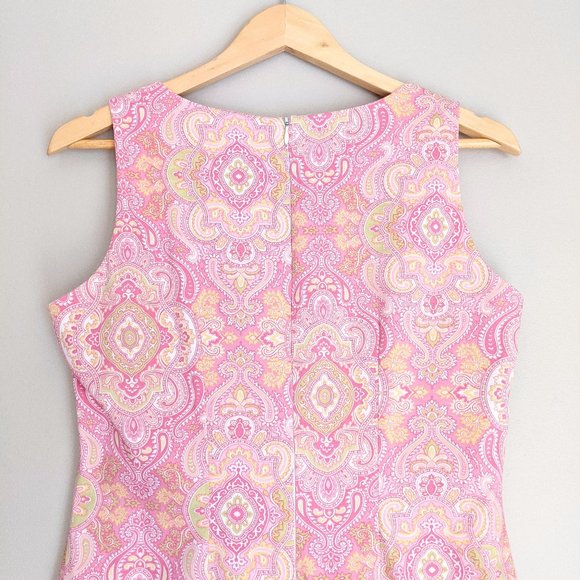 Vintage Algo Paisley Pink Sheath Dress - Picture 5 of 7